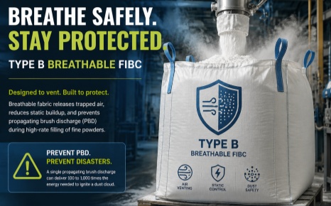 Por que o FIBC respirável tipo B não é opcional para o manuseio de pós finos?